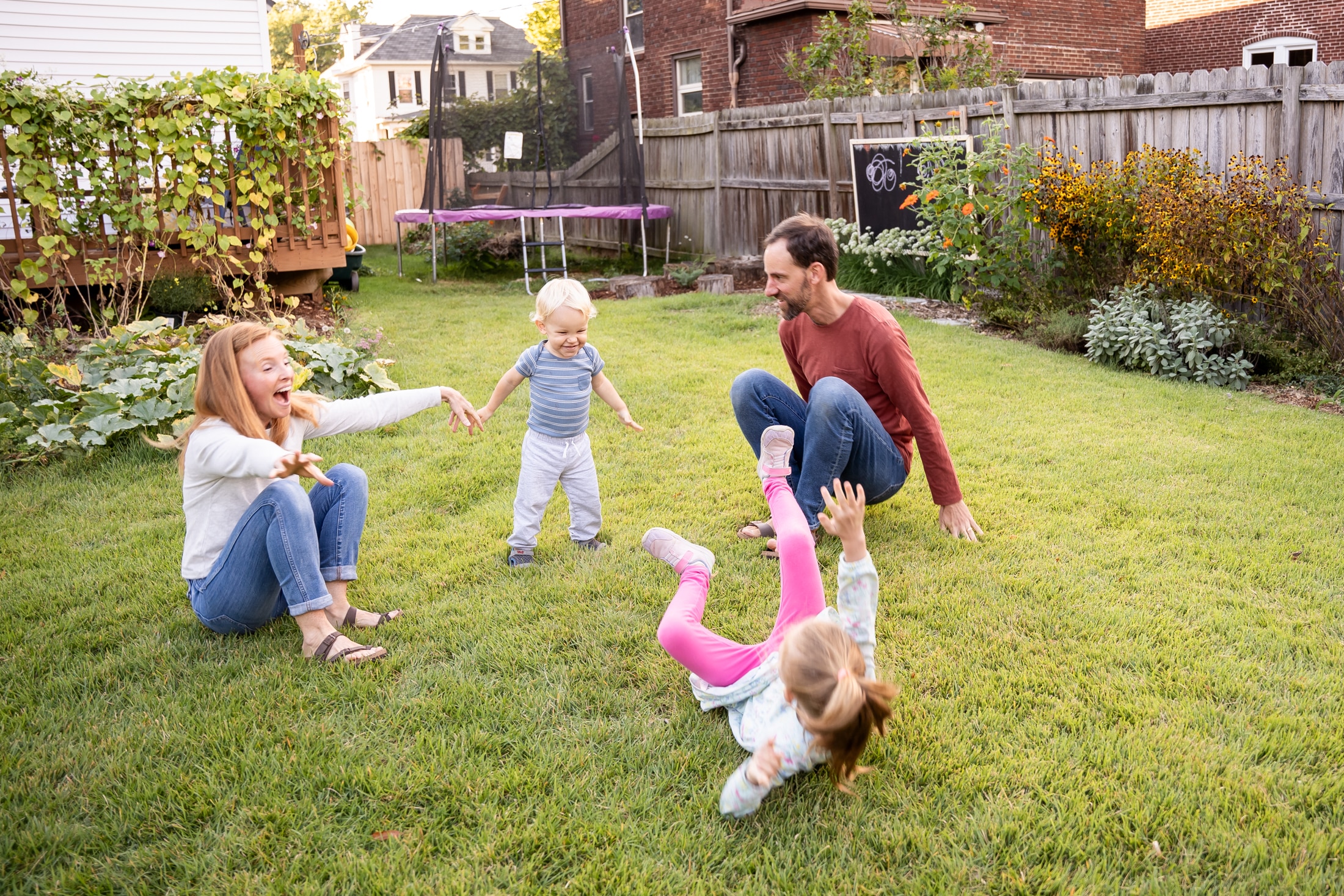 Mini races and infectious energy: Jancey's family making memories in their backyard.